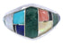Multicolor Inlay Genuine Sterling Silver Southwest Ring Size 8-3/4 RX100630